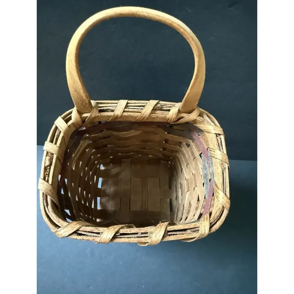 Woven Rattan Wall Hanging Baskets, Hand-Woven Wicker Storage Organizer, Porta...